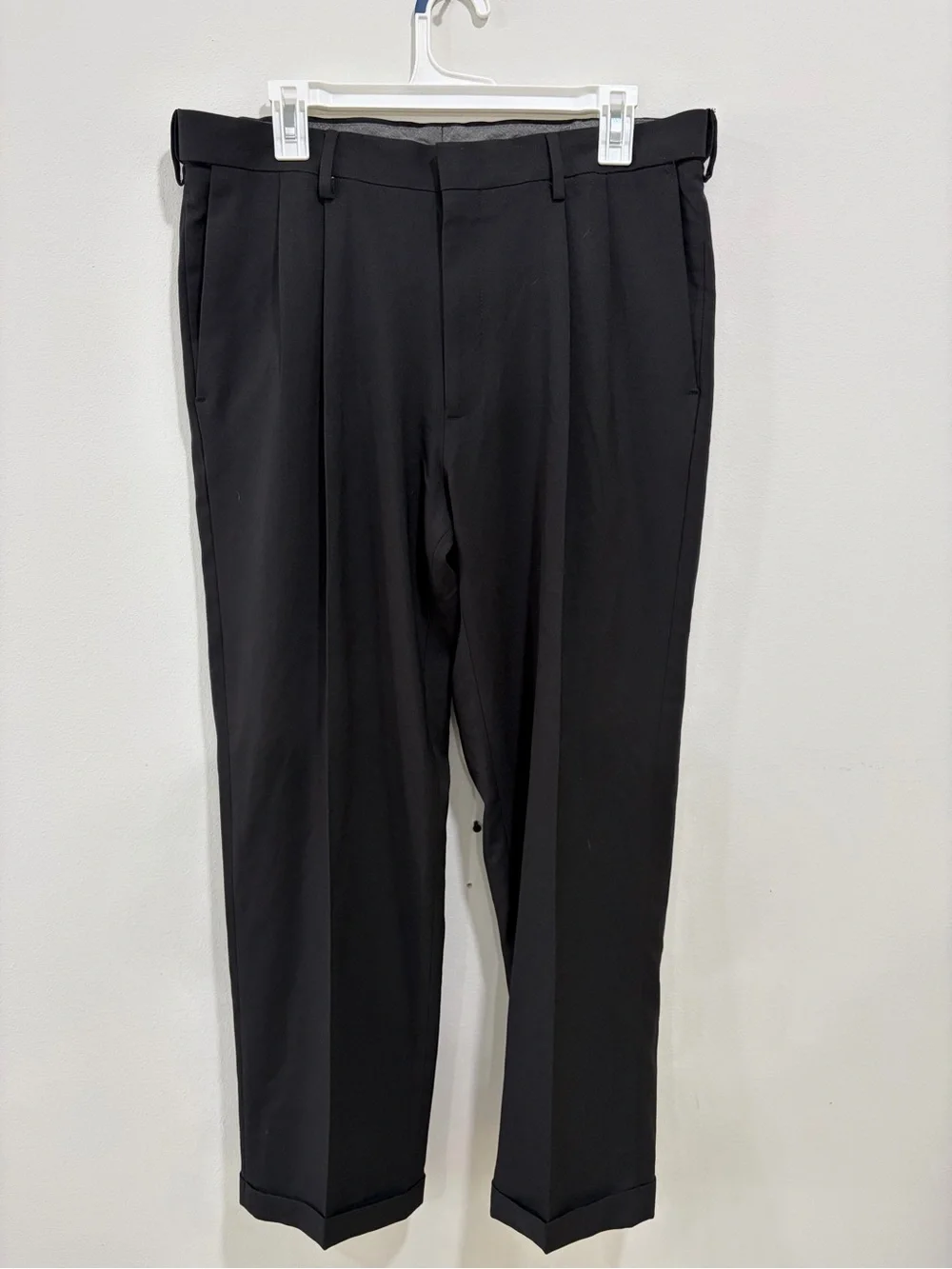 Haggar Black Men's Dress Pants - Pleated Front